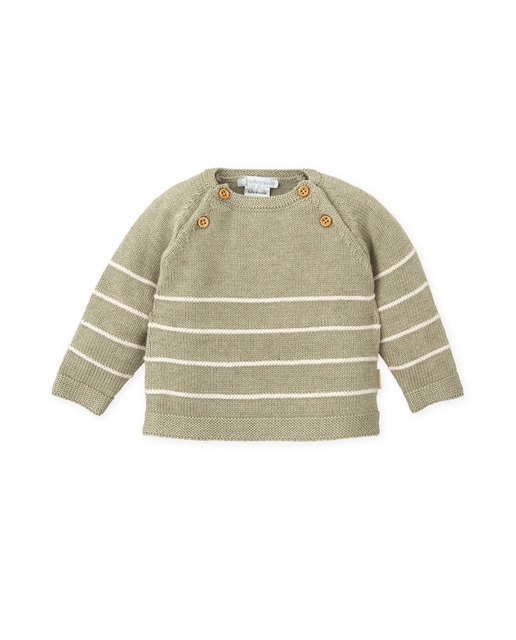 Imagen 0 de Jersey de bebé niño kaki con rayas