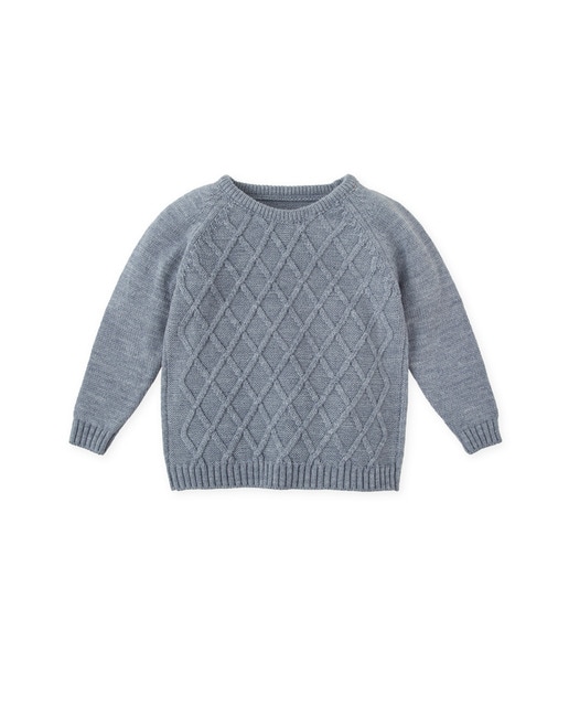 Imagen 0 de Jersey de niño azul marino con textura de rombos