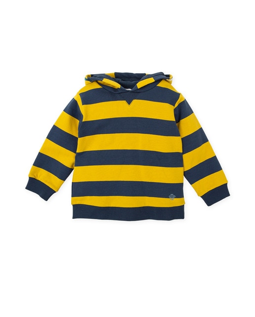 Imagen 0 de Sudadera de bebé niño a rayas con capucha