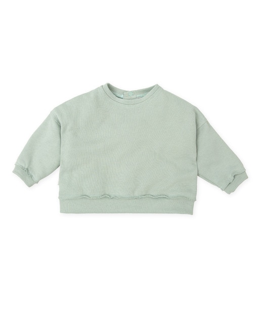 Imagen 0 de Sudadera de bebé niño verde mar con cuello redondo