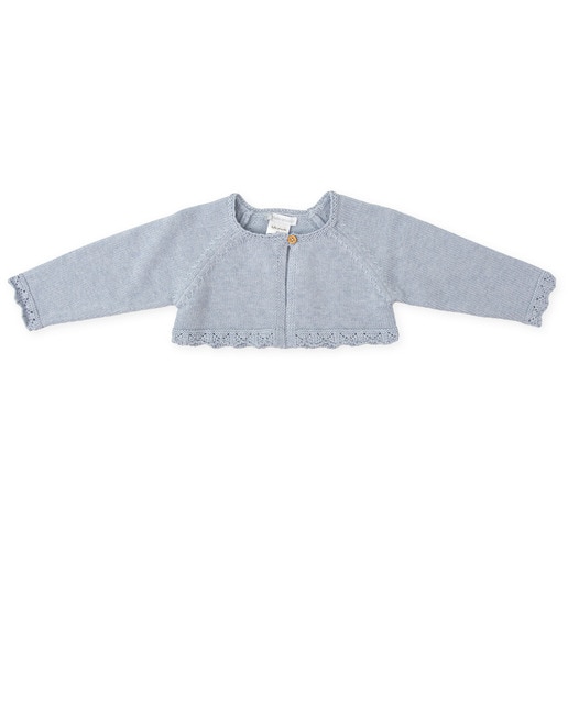 Imagen 0 de Chaqueta de bebé niña de tricot con cierre de botón