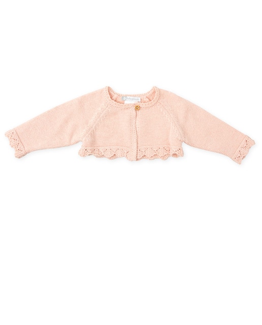 Imagen 0 de Chaqueta de bebé niña de tricot con cierre de botón