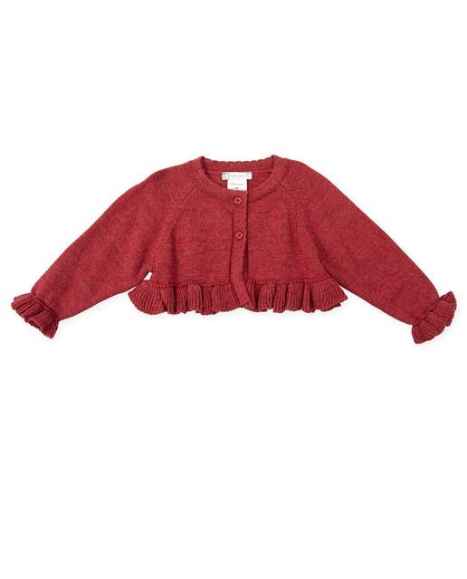 Imagen 0 de Chaqueta de bebé niña tricot con volantes