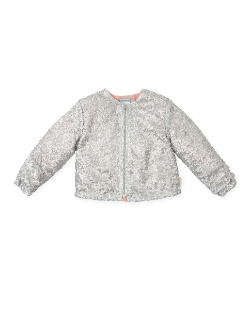 Imagen 0 de Chaqueta de bebé niña con lentejuelas y cierre de cremallera