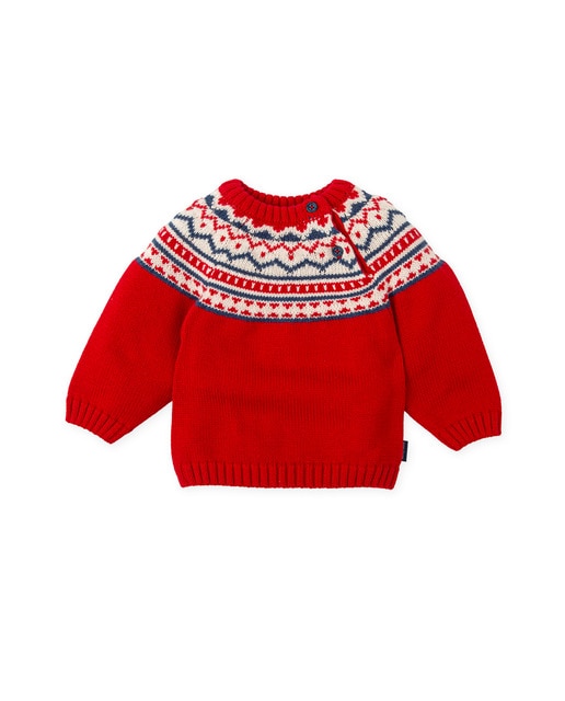 Imagen 0 de Jersey de bebé niño jacquard rojo