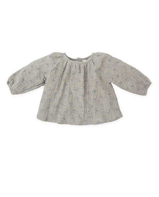 Imagen 0 de Blusón de bebé niña en gris con estampado de flores