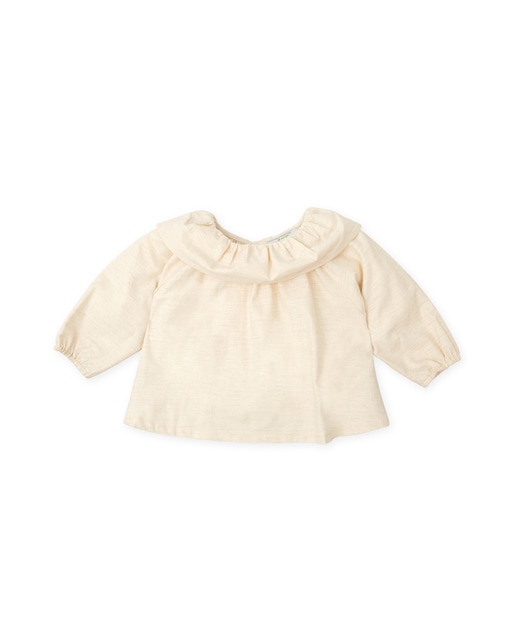 Imagen 0 de Blusón de bebé niña en beige con volante en cuello