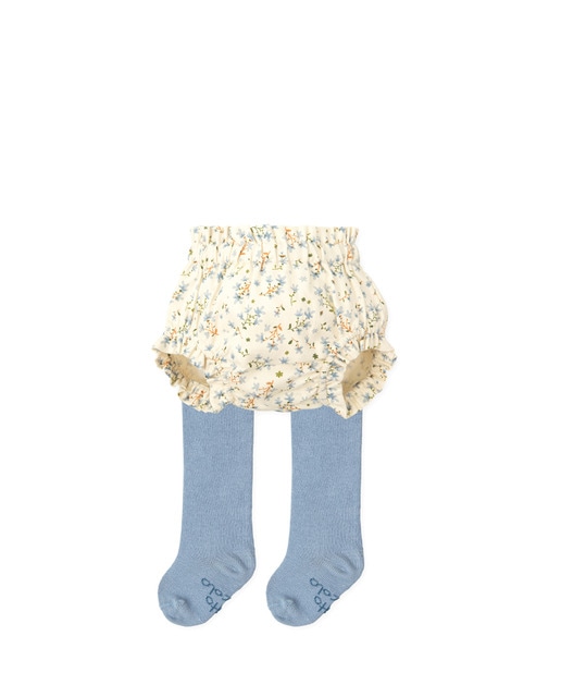 Imagen 0 de Conjunto de bebé niña de bombacho estampado con leotardos