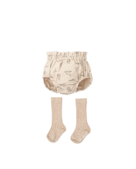 Imagen 0 de Conjunto de bebé niña de bombacho estampado con calcetines