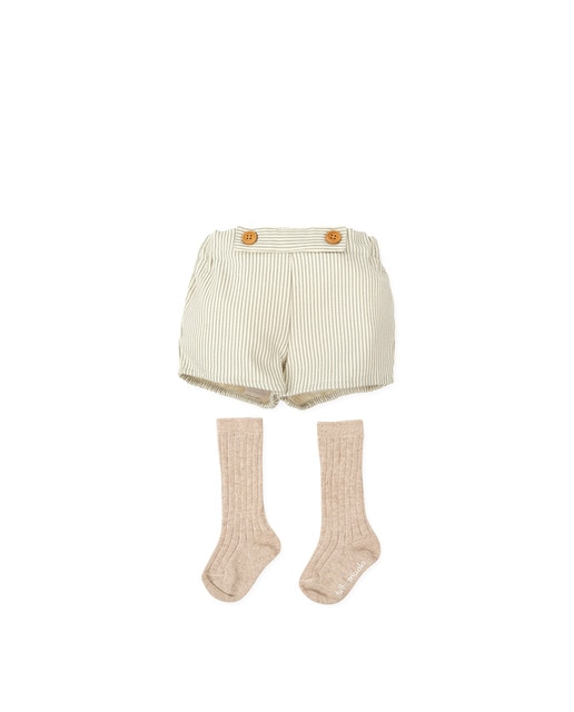 Imagen 0 de Conjunto de bebé niño de bombacho a rayas con calcetines