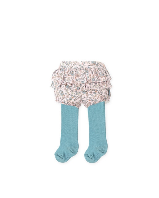 Imagen 0 de Conjunto de bebé niña de bombacho estampado con volantes y leotardos