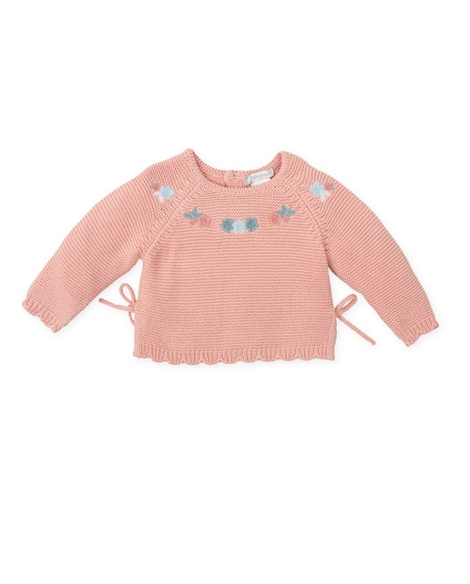 Imagen 0 de Jersey de bebé niña pétalo con bordado de flores