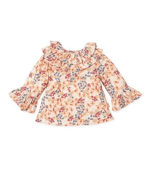 Imagen 0 de Blusa de bebé niña estampada con volantes