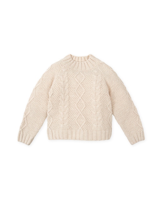 Imagen 0 de Jersey de bebé niña de punto trenzado en color crudo