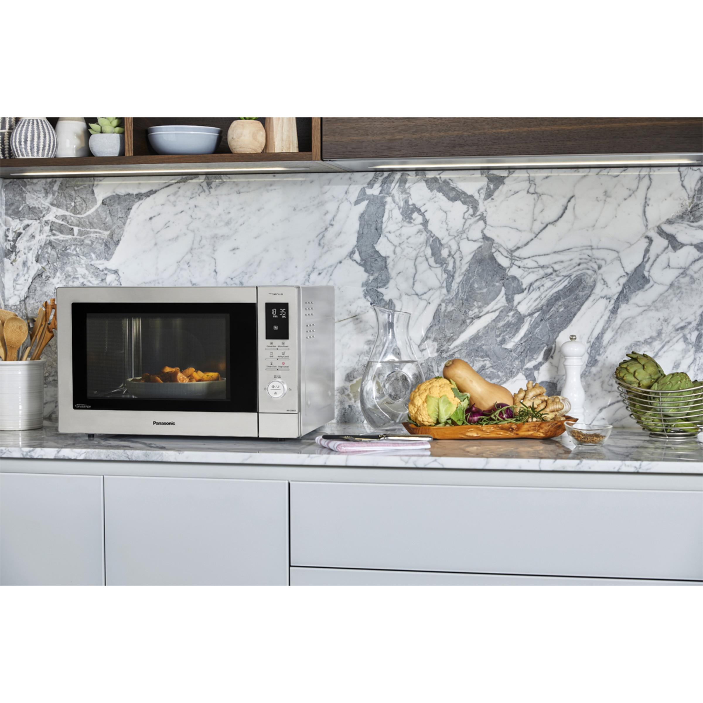 Microondas  Panasonic 34 litros con grill y Airfry - NN-CD88QSEPG Inox-8