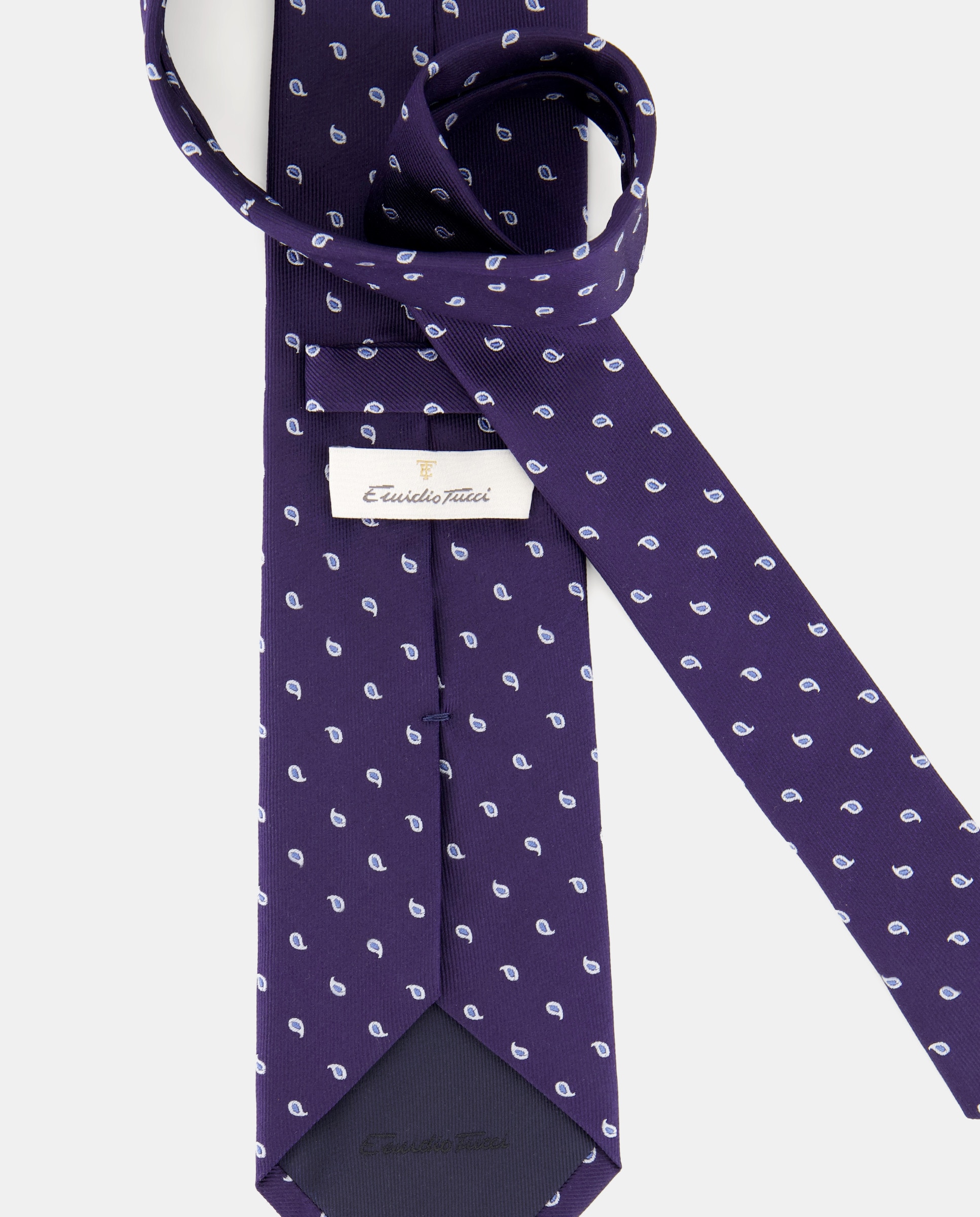 Gravata de Seda com Jacquard Azul-marinho-2