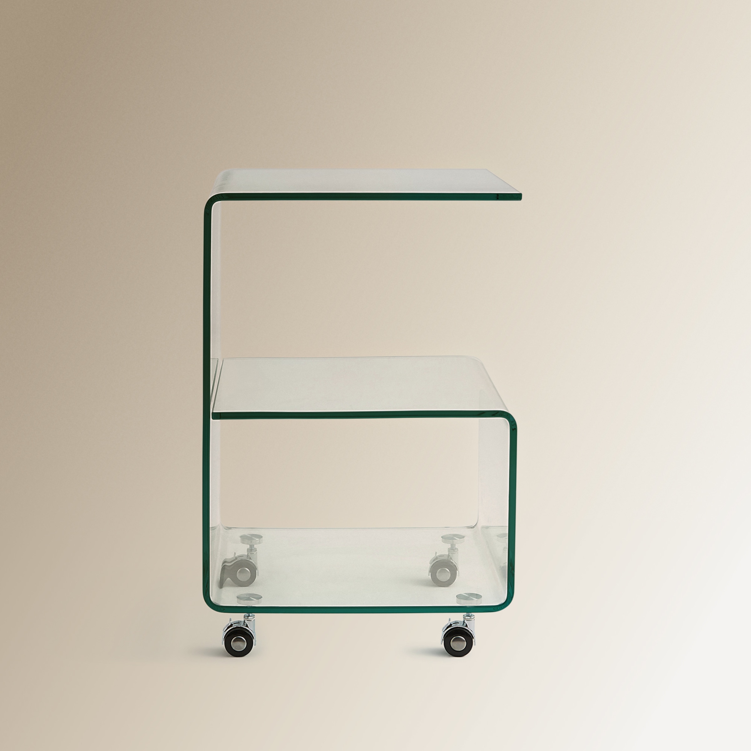 Mesa Auxiliar de Vidro com Rodas Shiny Transparente-4