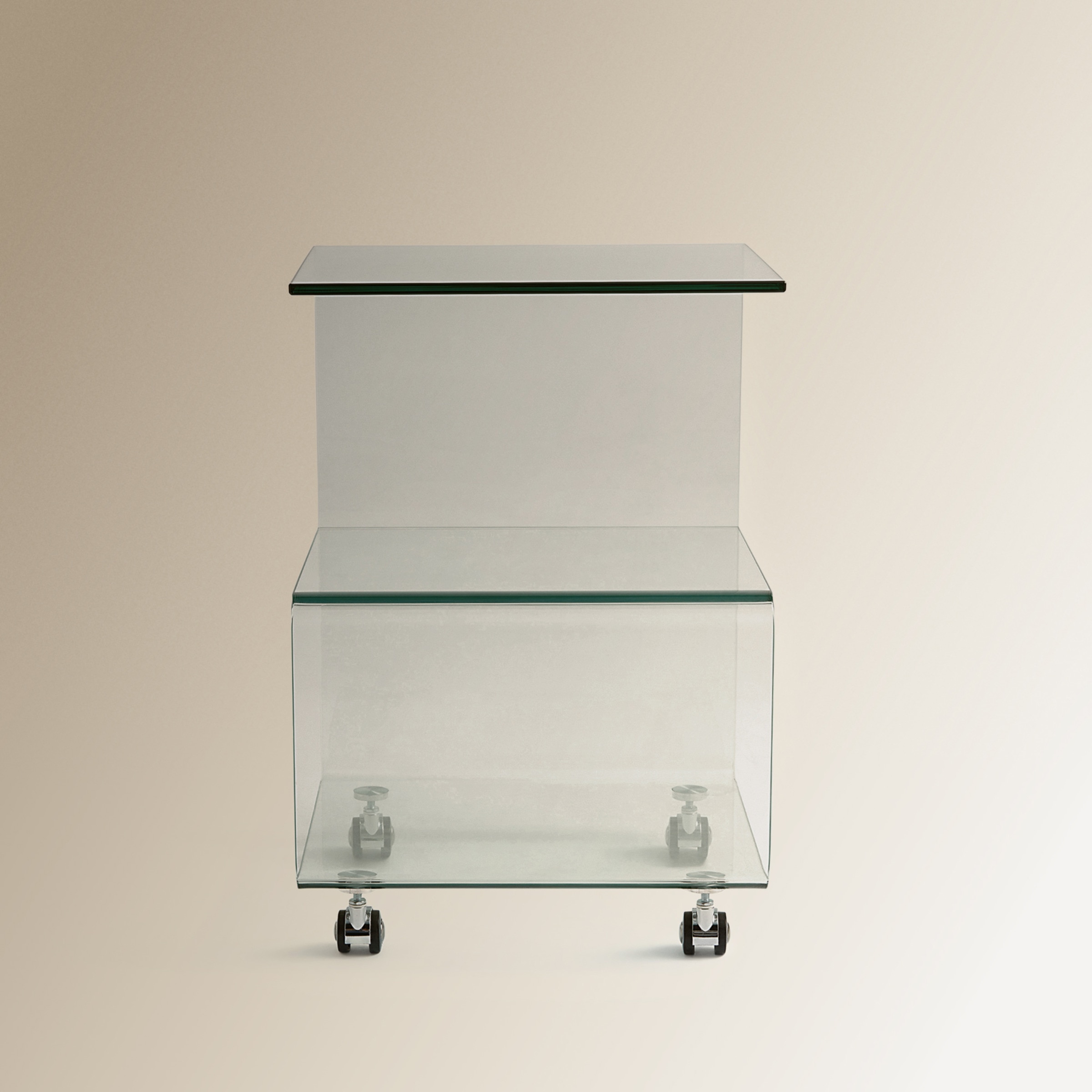 Mesa Auxiliar de Vidro com Rodas Shiny Transparente-3
