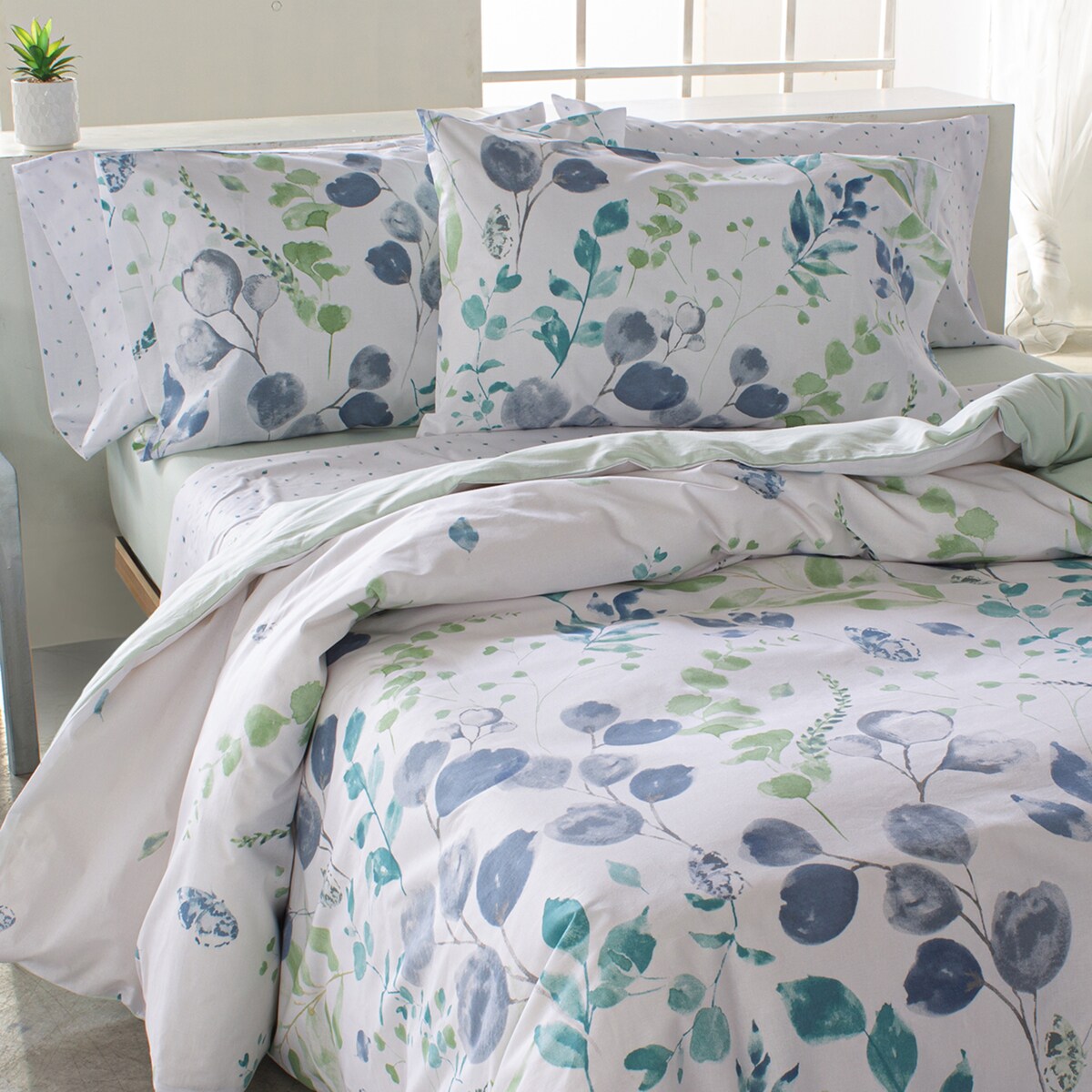 Conjunto de Capa de Edredão de Algodão Blois Multicolor-3