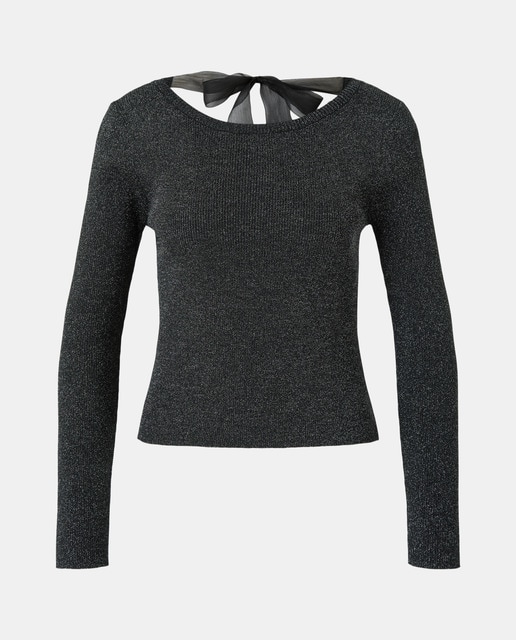 Imagem 0 de Camisola de Malha com Fio Metalizado e Costas Abertas