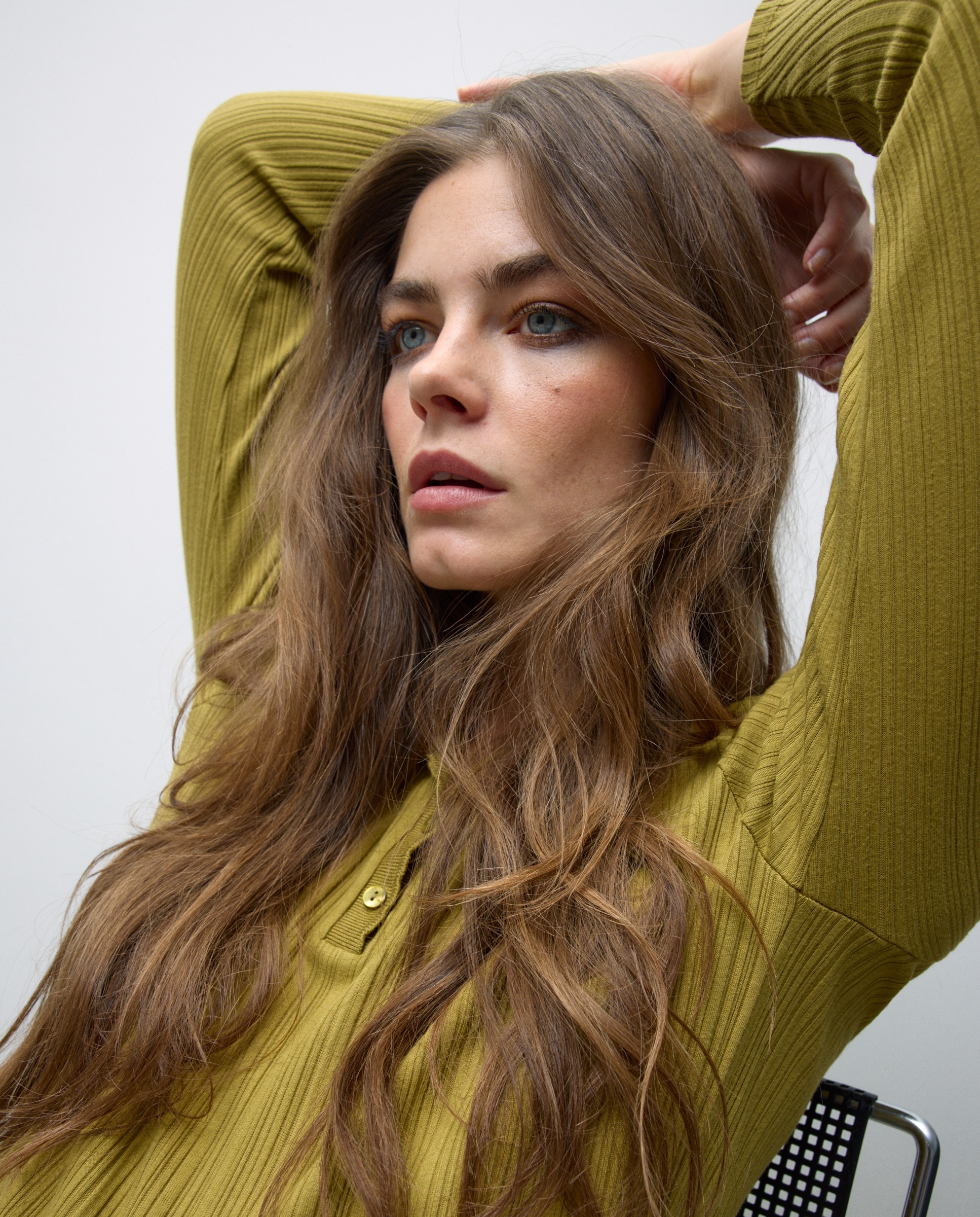 Camisola de mulher com manga comprida Verde-1