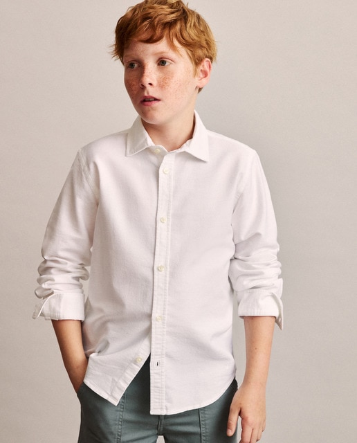 Imagem 0 de Camisa Oxford Lisa com Manga Comprida