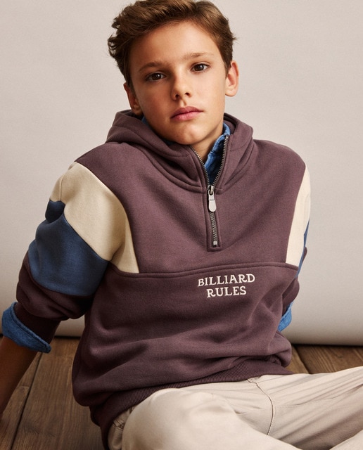 Imagem 0 de Sweatshirt com Capuz e Fecho de Correr com Color Block