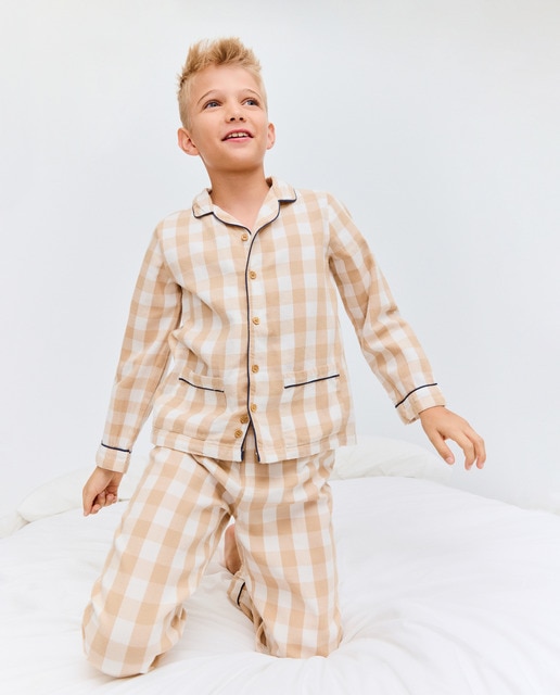 Imagem 0 de Pijama Comprido Abotoado com Vichy