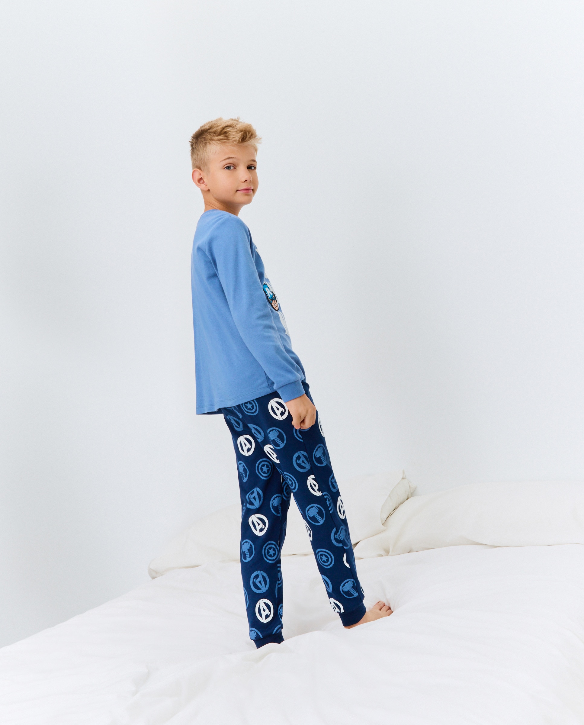 Pijama Completo de Malha com Estampado Os Vingadores Azul-marinho-3