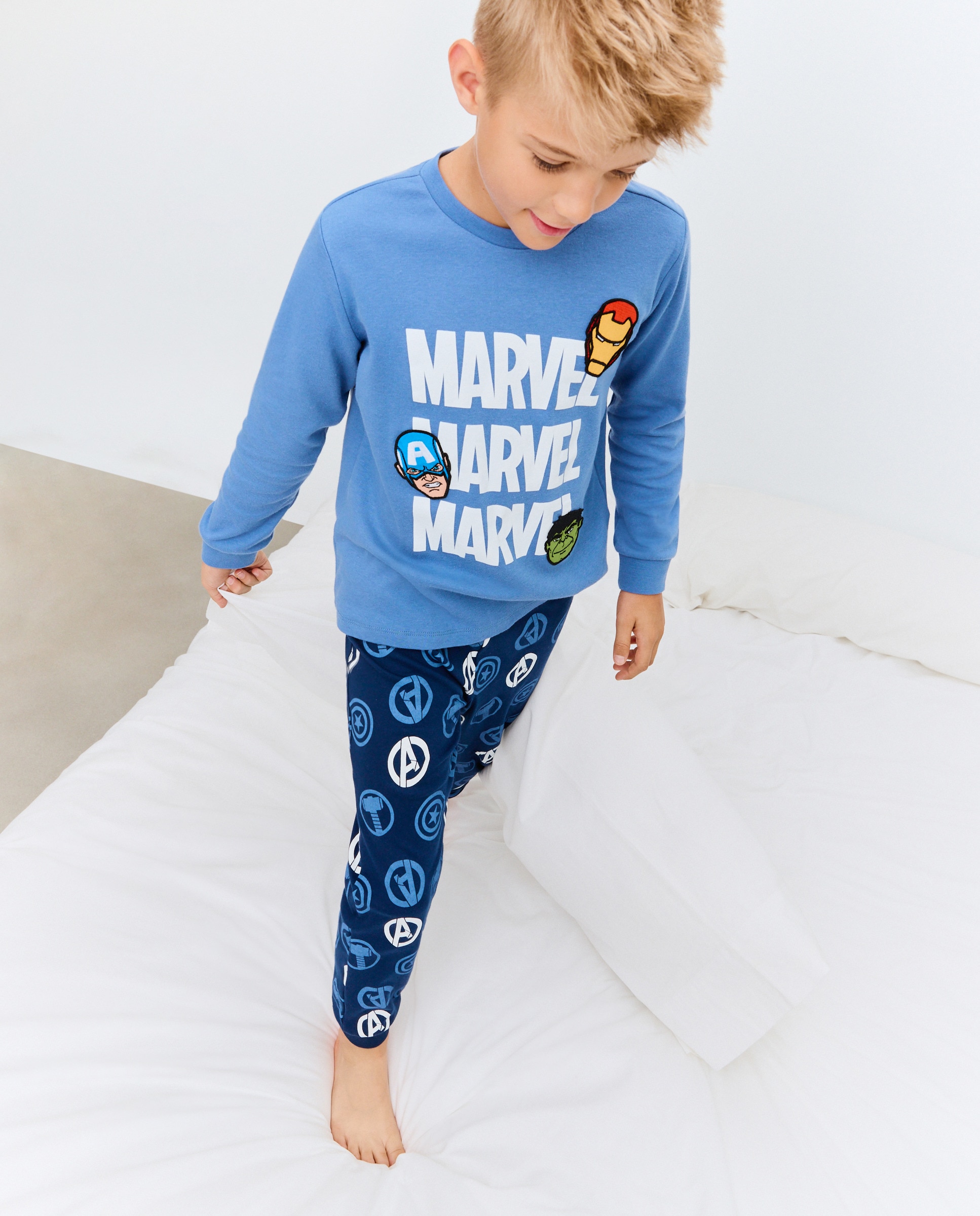 Pijama Completo de Malha com Estampado Os Vingadores Azul-marinho-2