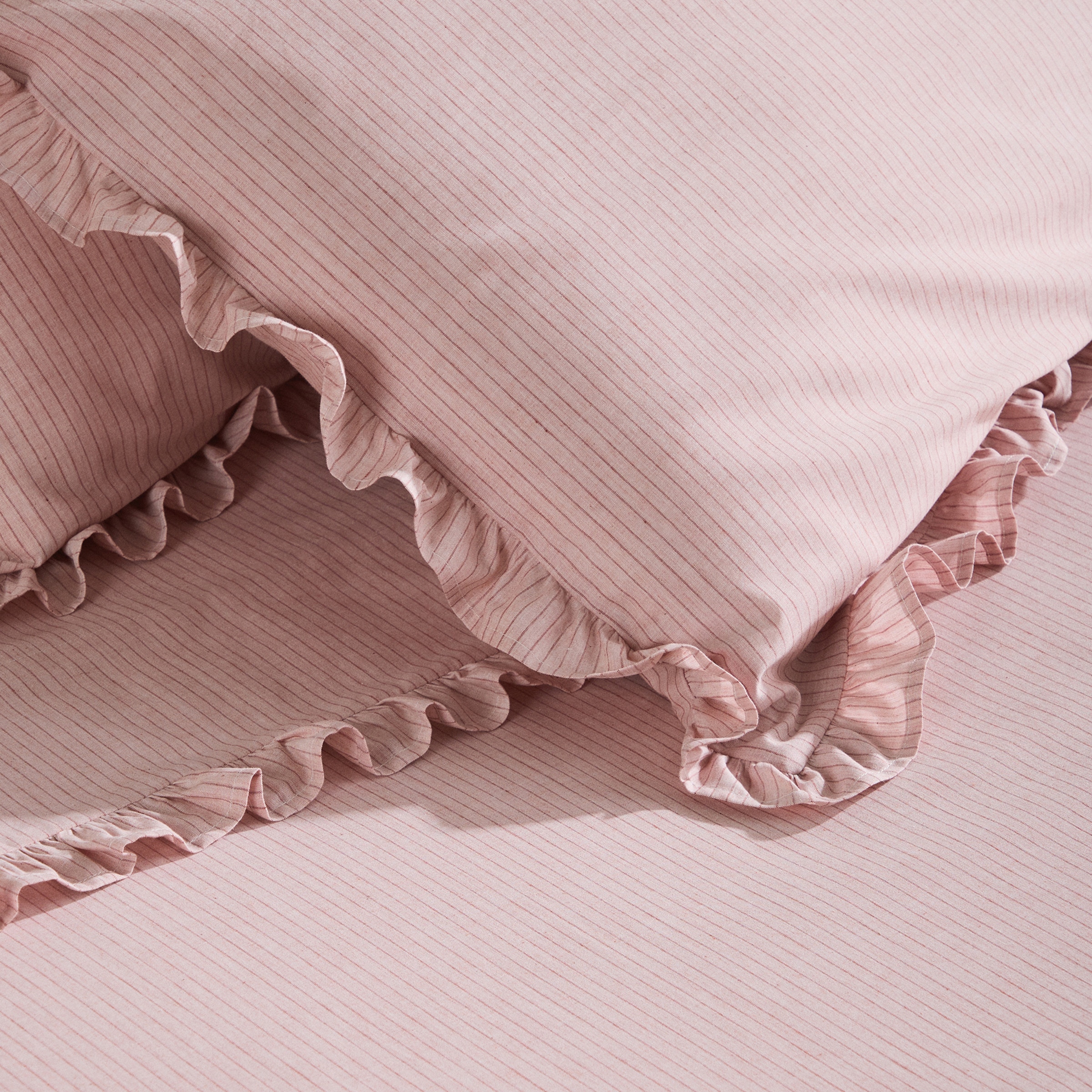 Juego de sábanas algodón Melange Rosa-3