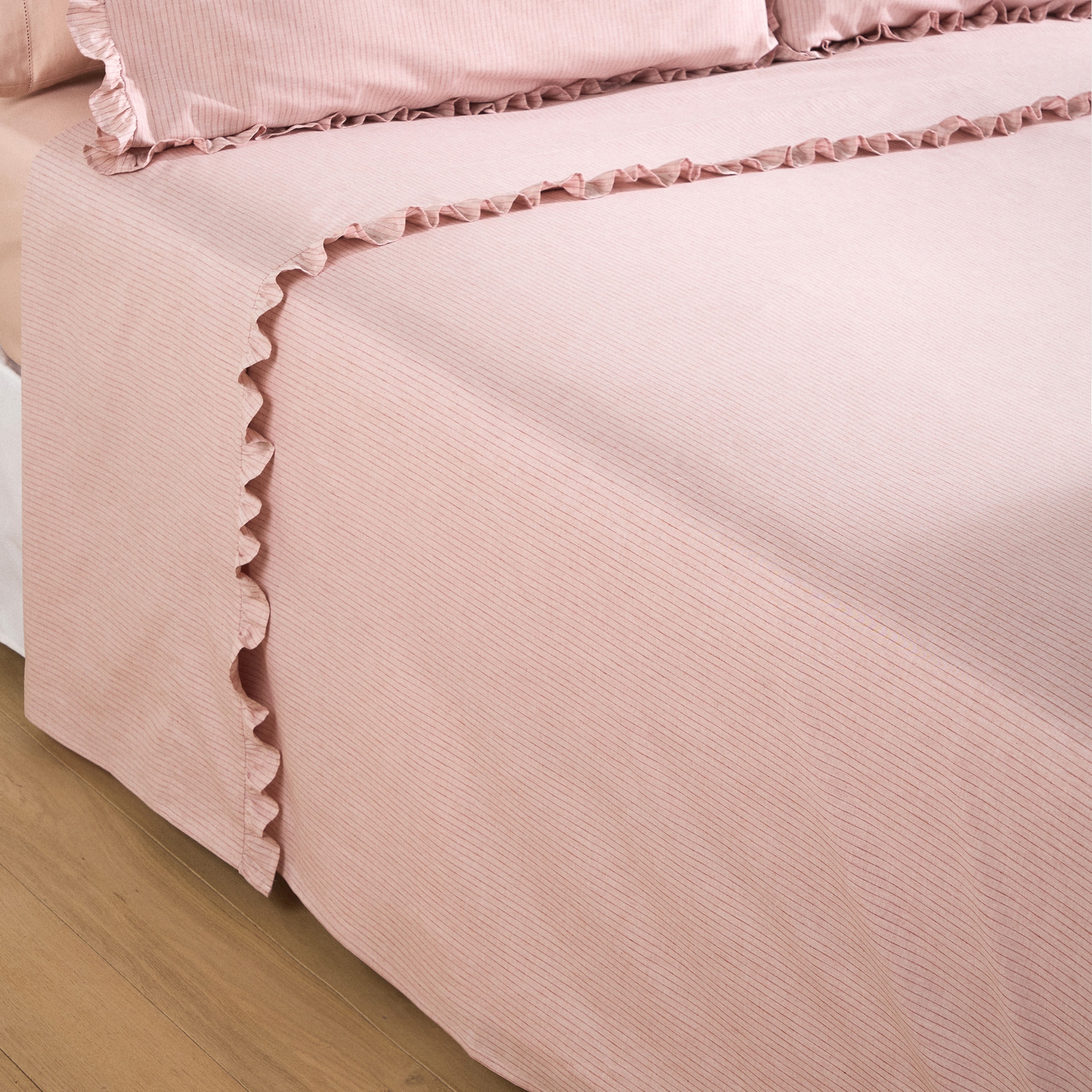 Juego de sábanas algodón Melange Rosa-2
