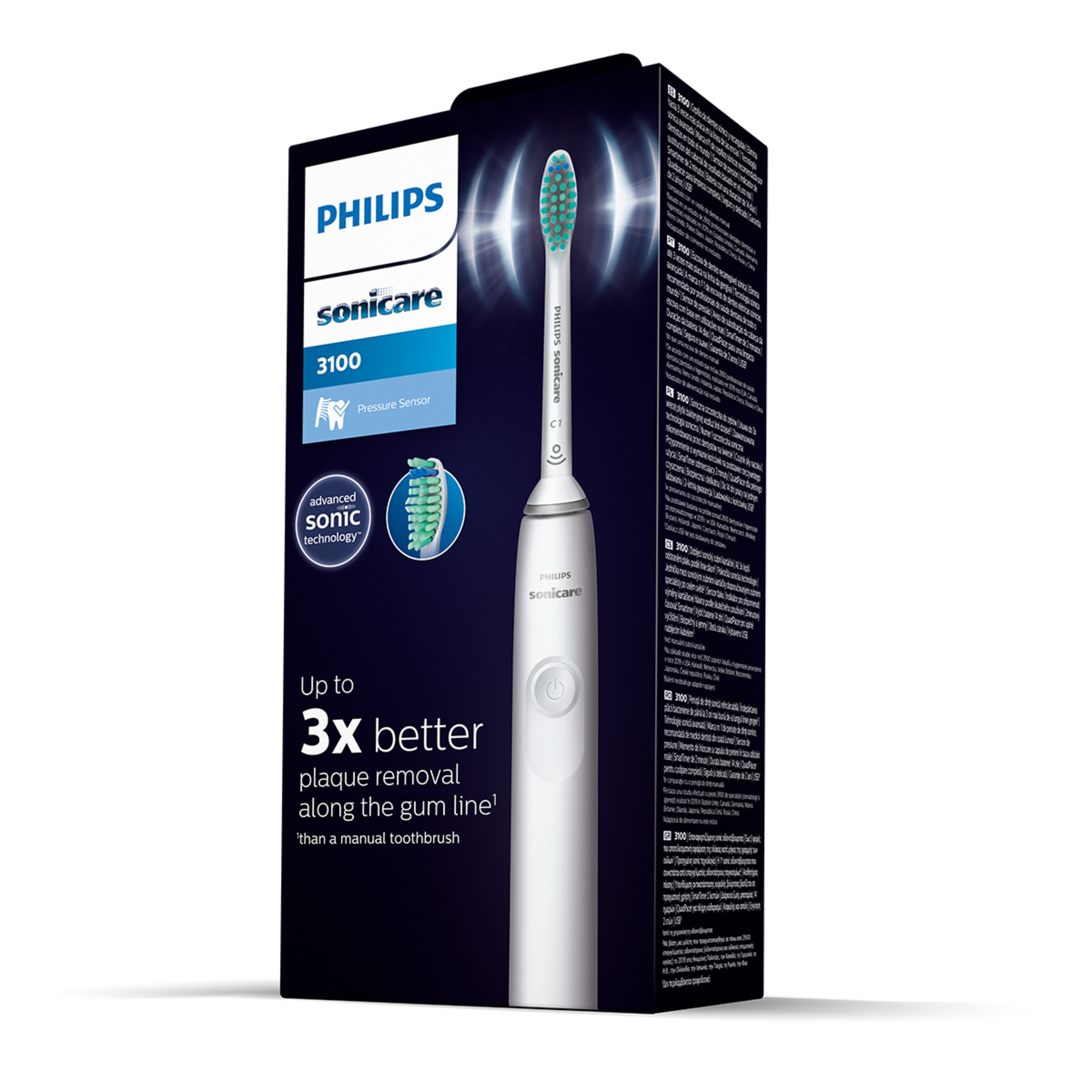 Cepillo de dientes eléctrico Philips Sonicare 3100, tecnología sónica, sensor de presión Blanco-8