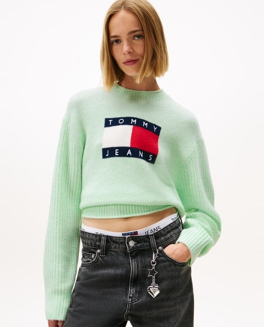 Imagen 0 de Jersey de mujer con intarsia y mangas a contraste