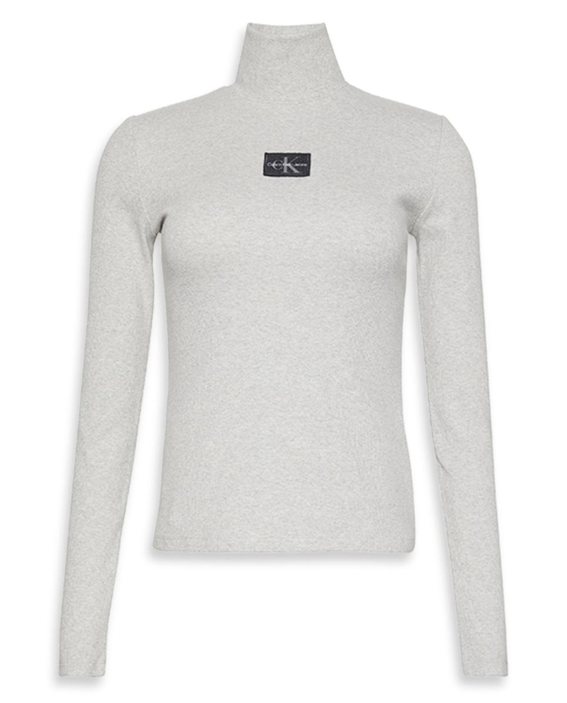 Camisola de Manga Comprida com Gola Alta Cinzento-claro-7