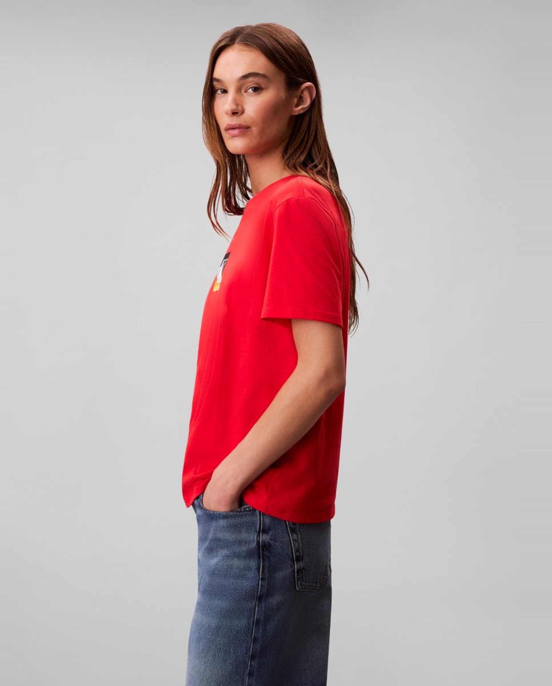 T-shirt com Ilustração Vermelho-4