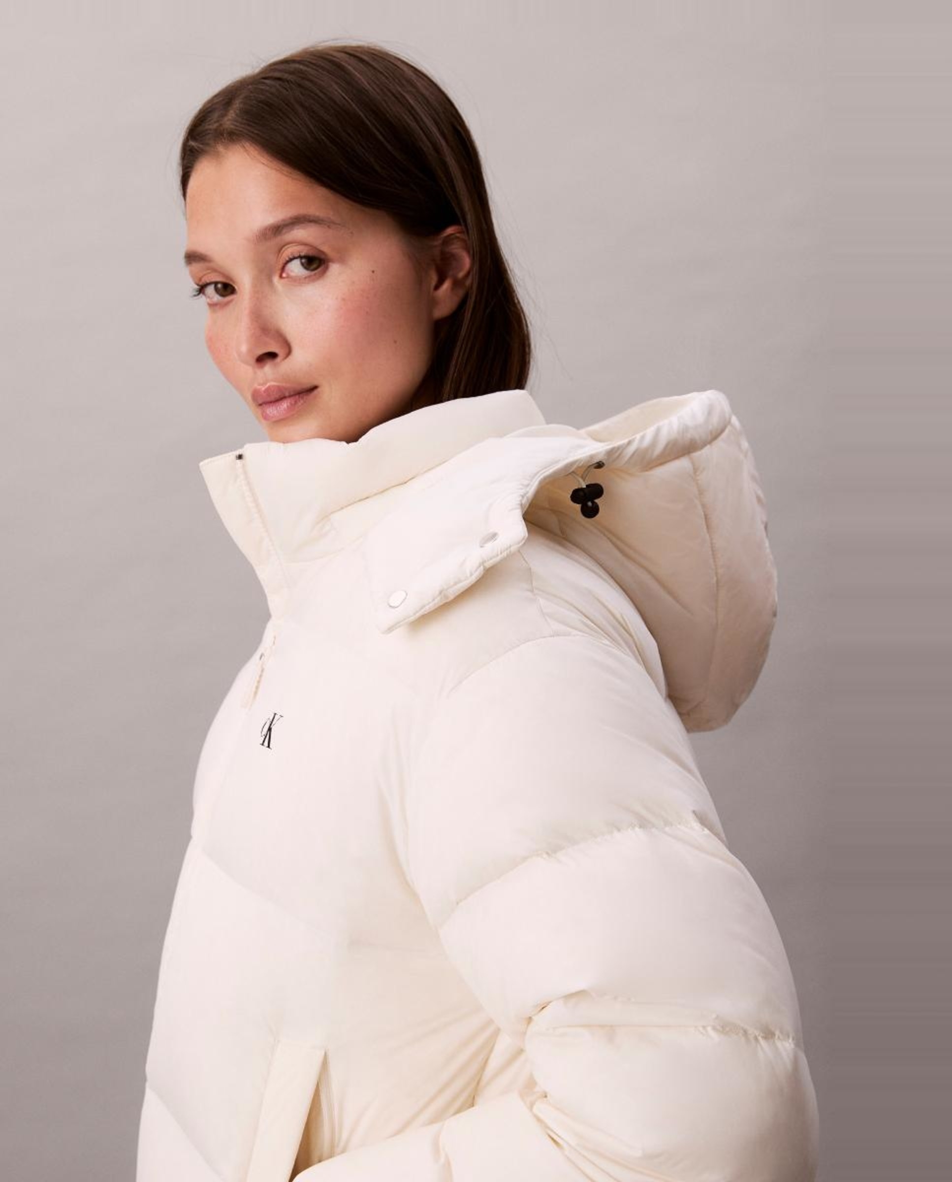 Casaco Puffer com Logótipo Branco-5