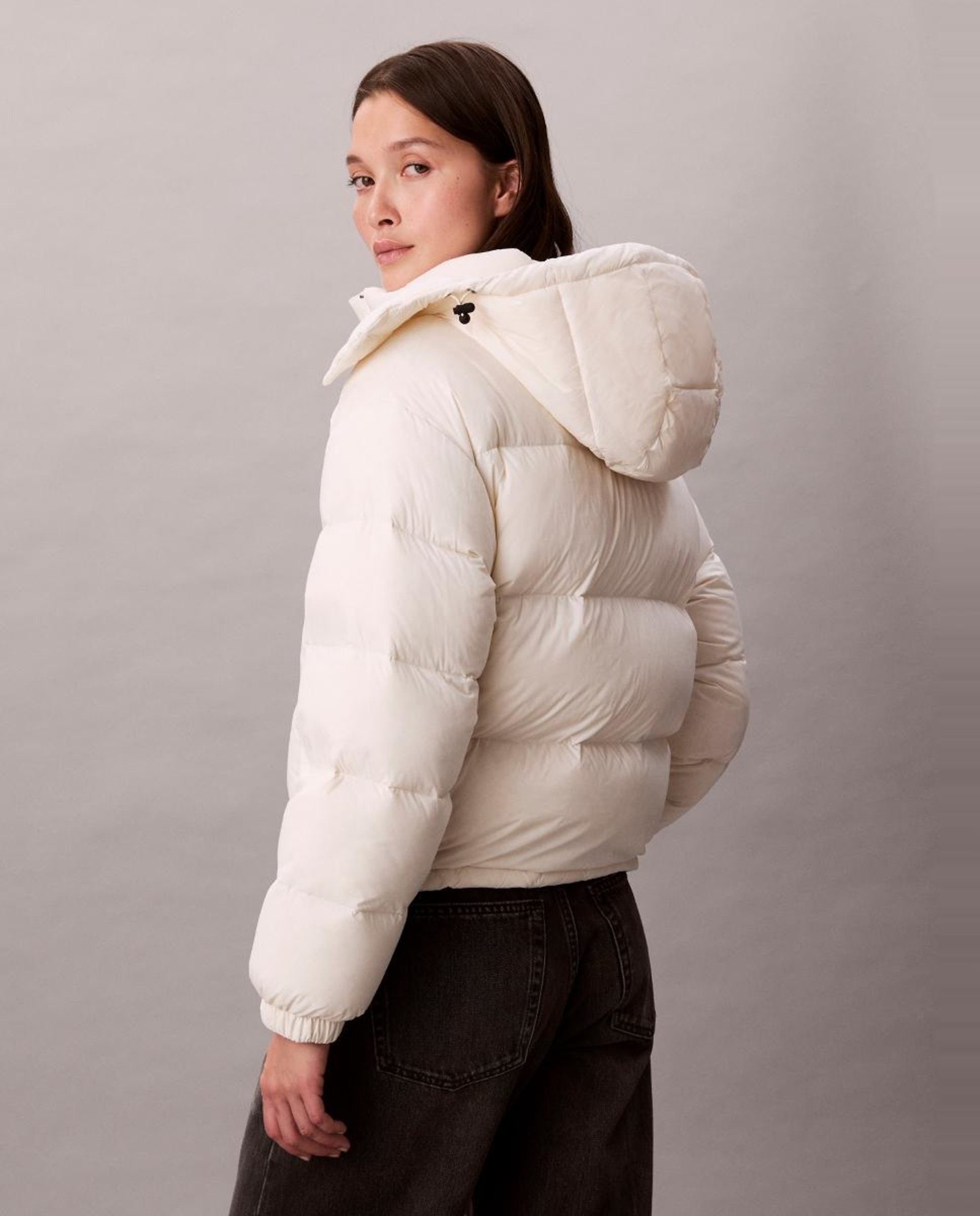 Casaco Puffer com Logótipo Branco-2