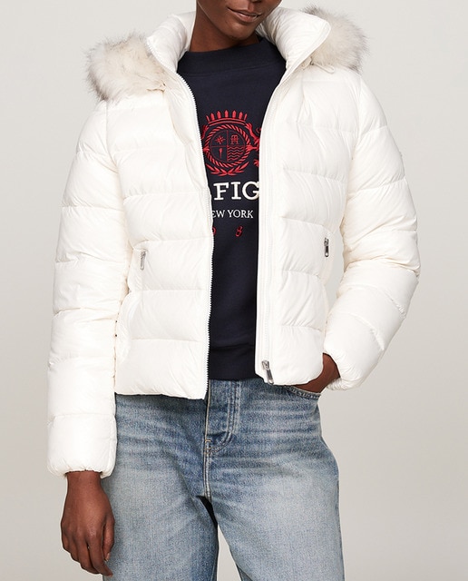 Imagen 0 de Chaqueta plumífera de mujer con cierre de cremallera y capucha