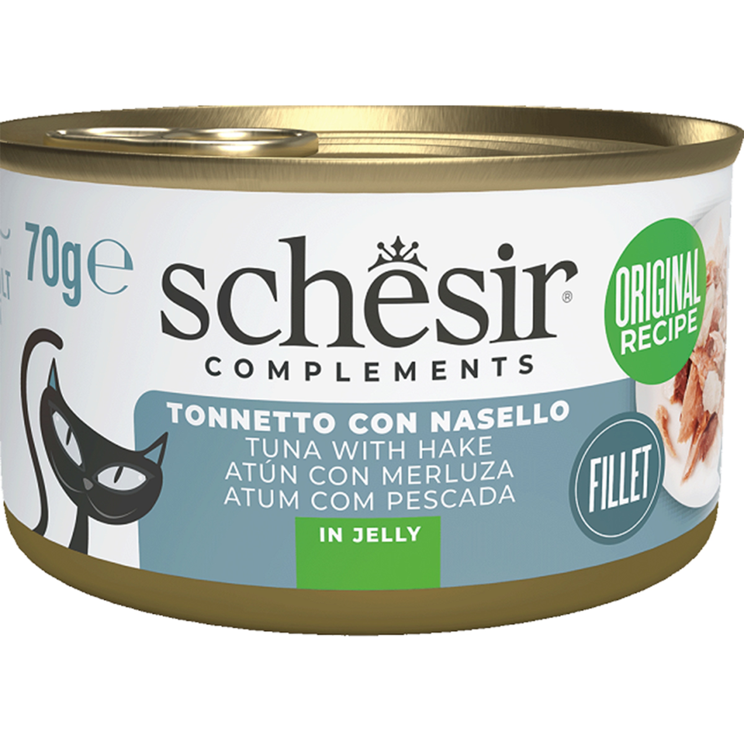 Alimento Húmido para Gato Atum e Pescada lata 70 g