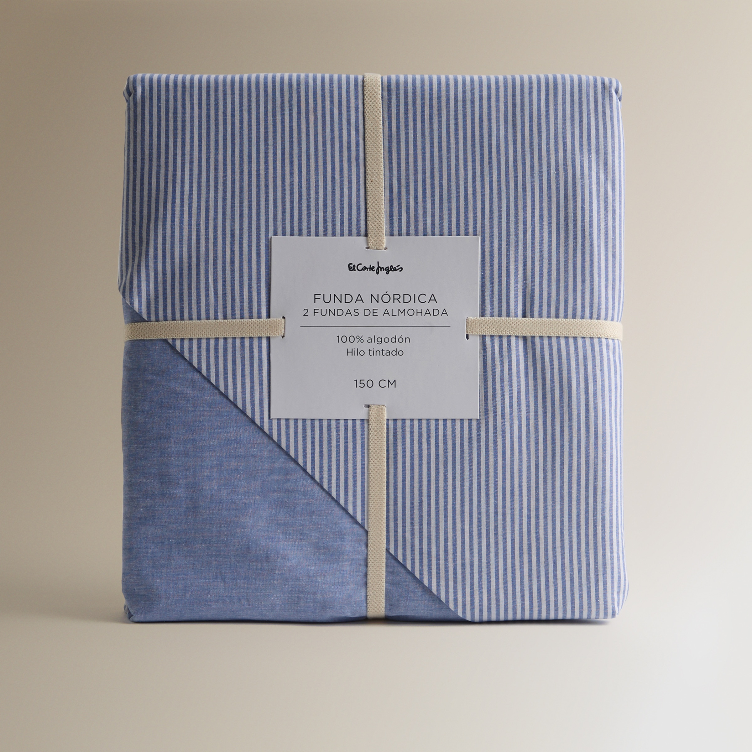 Juego de funda nórdica algodón Oxford Stripe El Corte Inglés Azul-6