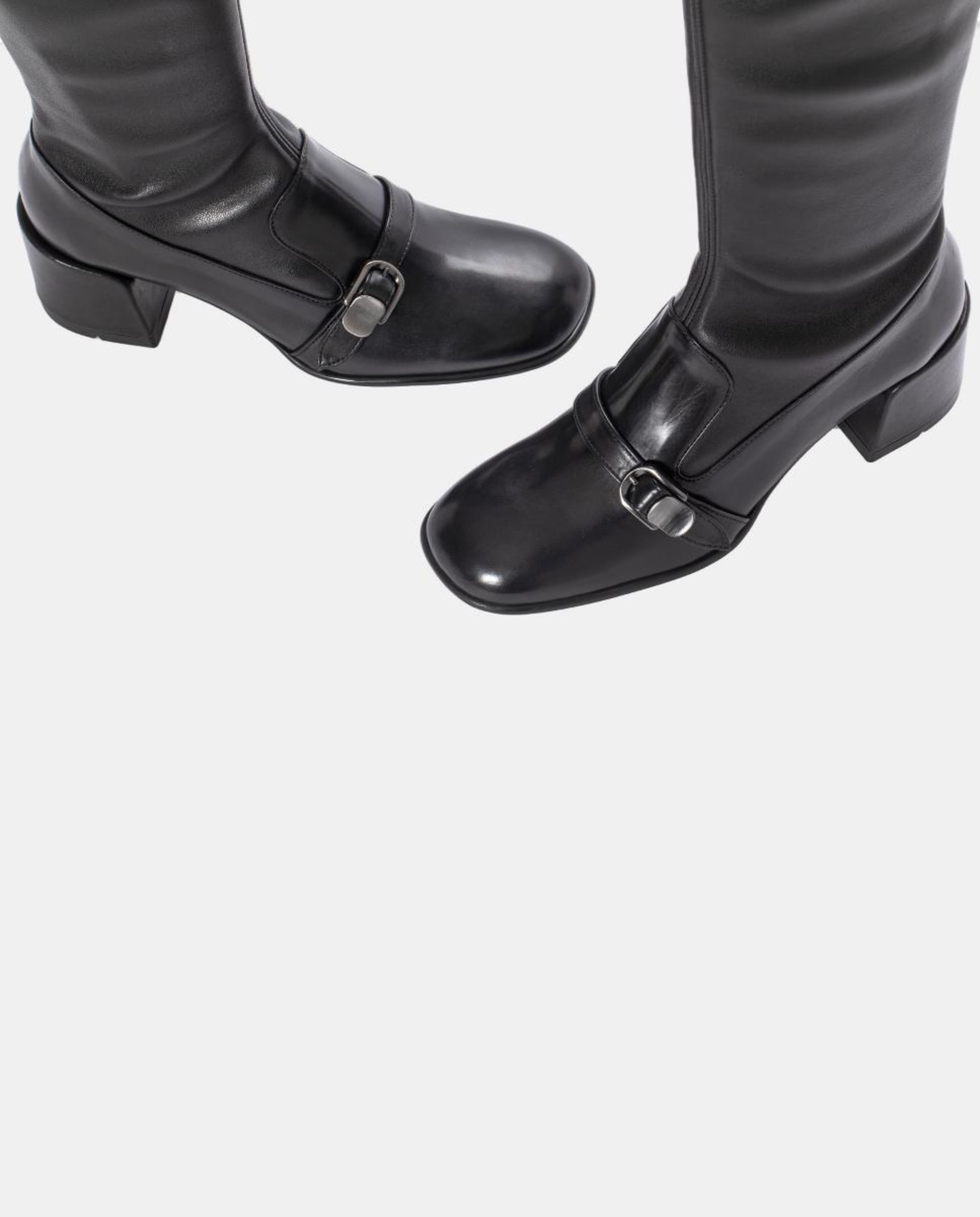 Botas Vichy com Cano Elástico Preto-4