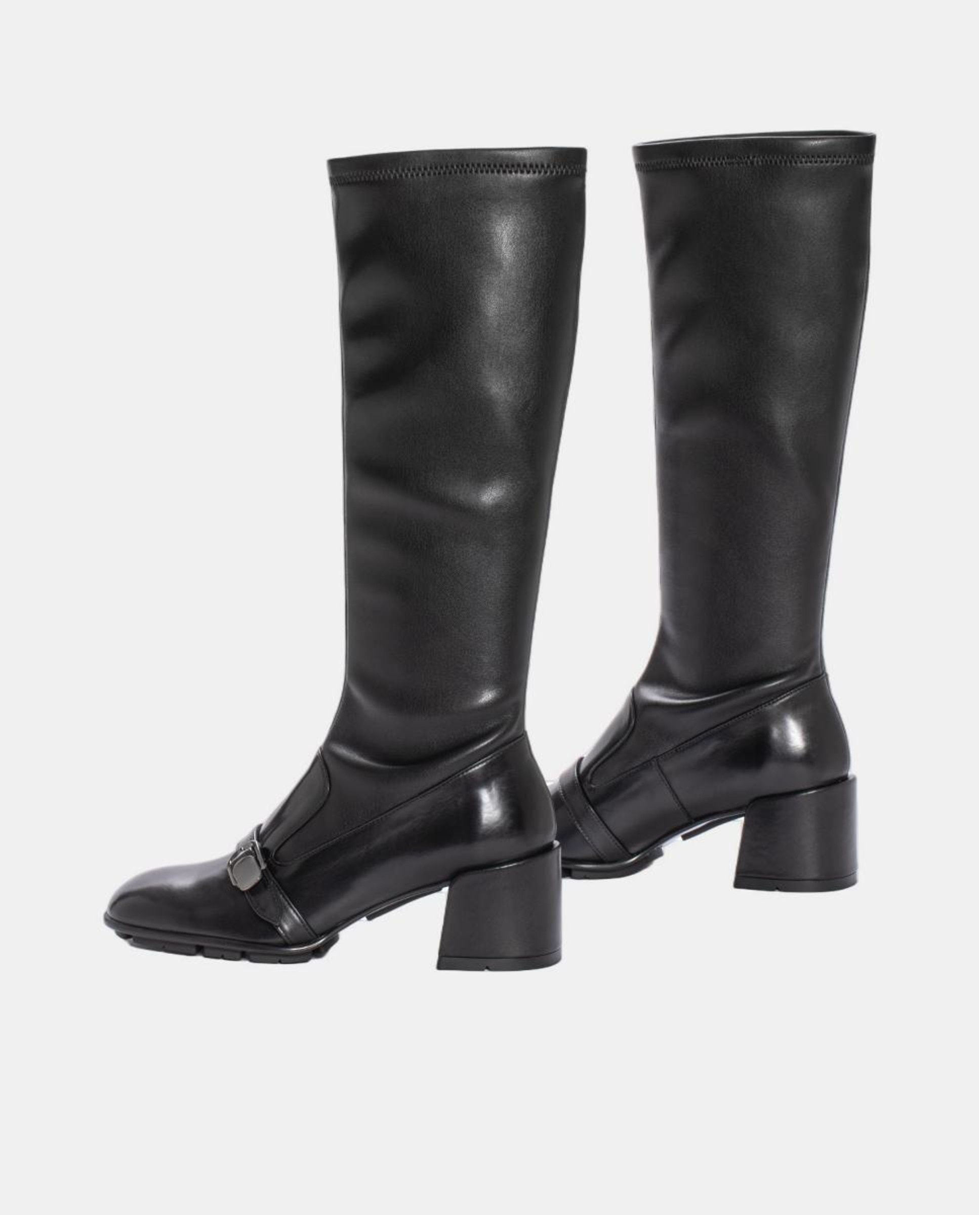 Botas Vichy com Cano Elástico Preto-3