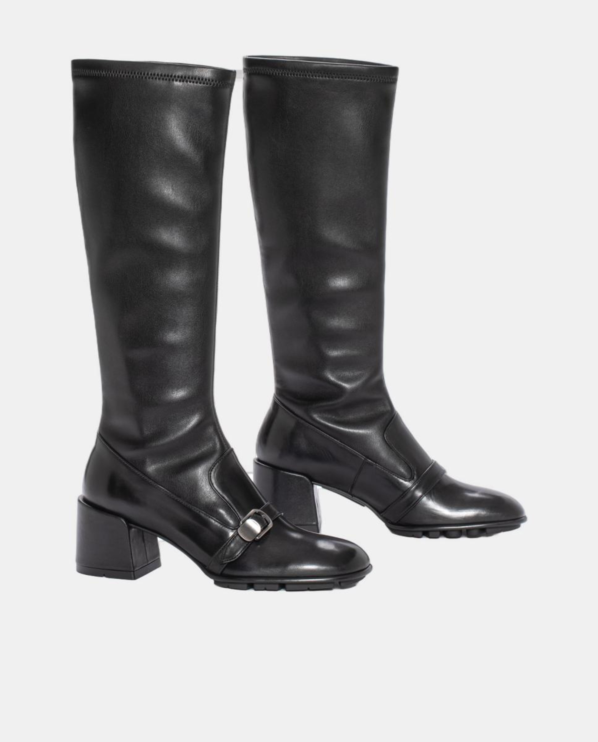 Botas Vichy com Cano Elástico Preto-2
