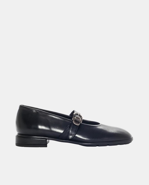 Imagem 0 de Botins Lisos Vichy em Pele - Preto