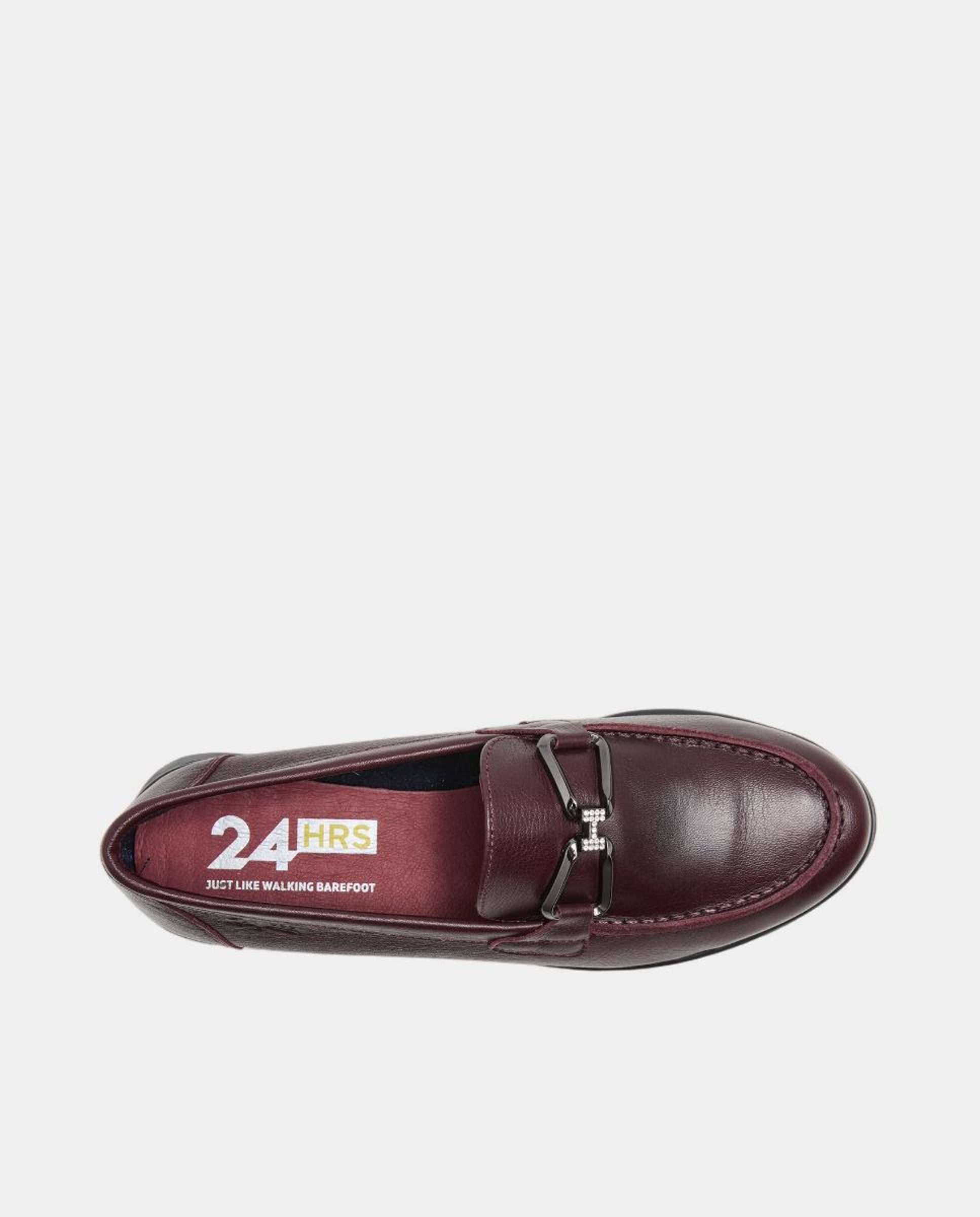 Mocassins em Pele com Sola de Borracha - Preto Vermelho-4
