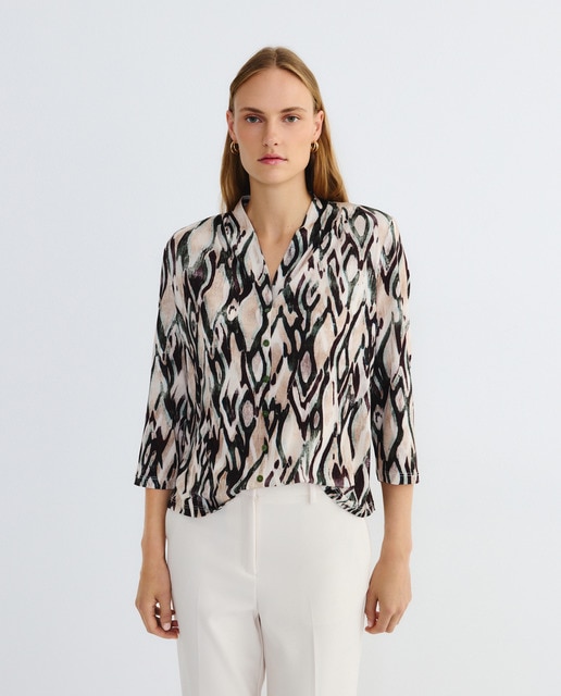 Imagem 0 de Blusa estampada de mulher com manga 3/4