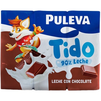batido Tido chocolate 90% de leche sin gluten pack 6 briks 200 ml - Puleva