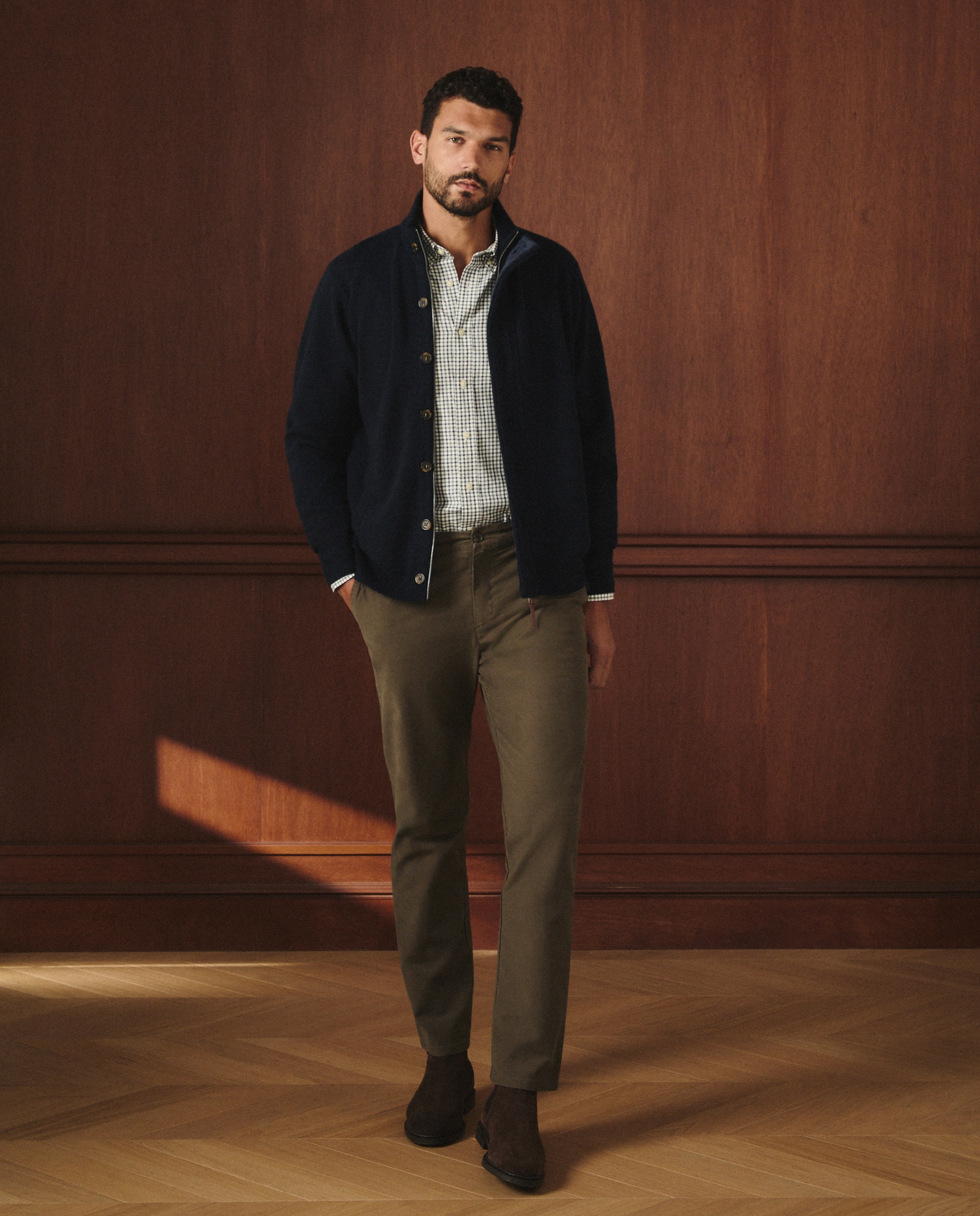 Cardigan de Lambswool Azul-marinho-2