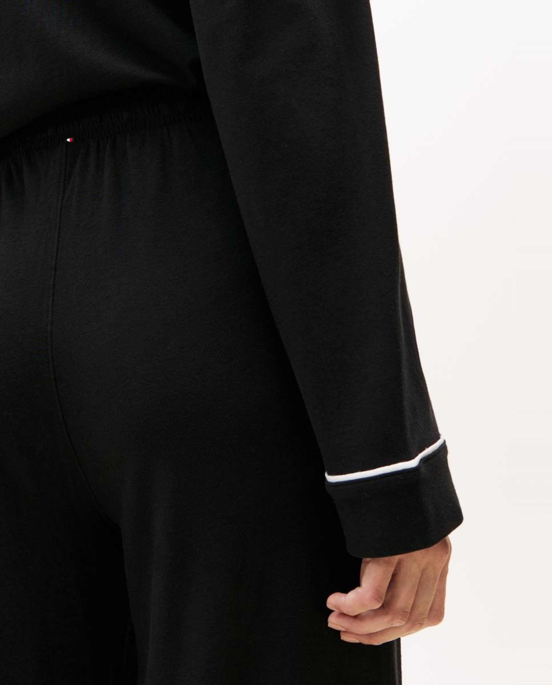 Conjunto de Pijama de Modal Preto-4
